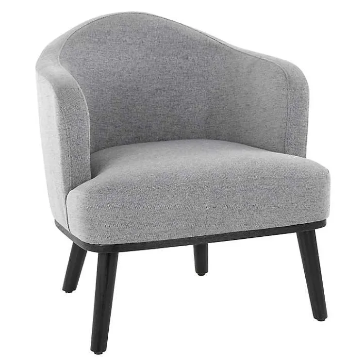 Accent Chairs-Kirklands Home Upholstered Midcentury Modern Accent Chair Gray