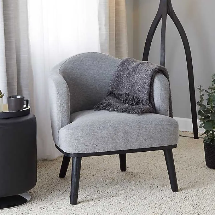 Accent Chairs-Kirklands Home Upholstered Midcentury Modern Accent Chair Gray