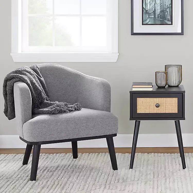 Accent Chairs-Kirklands Home Upholstered Midcentury Modern Accent Chair Gray