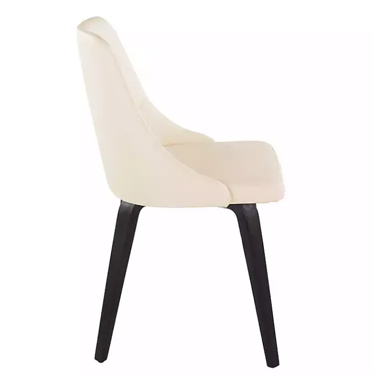 Dining Chairs-Kirklands Home Cream & Black Faux Leather Dining Chairs, Set of 2 Ivory