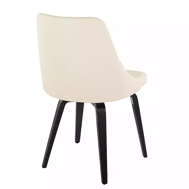 Dining Chairs-Kirklands Home Cream & Black Faux Leather Dining Chairs, Set of 2 Ivory