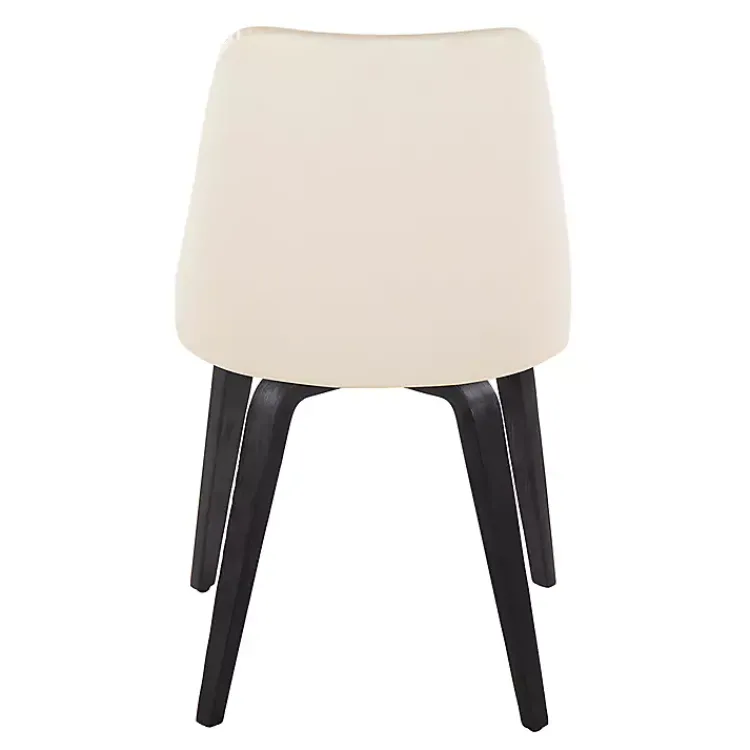 Dining Chairs-Kirklands Home Cream & Black Faux Leather Dining Chairs, Set of 2 Ivory
