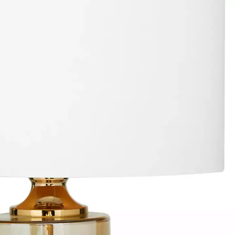 Table Lamps-Kirklands Home Translucent Orange Glass Shade Table Lamp White