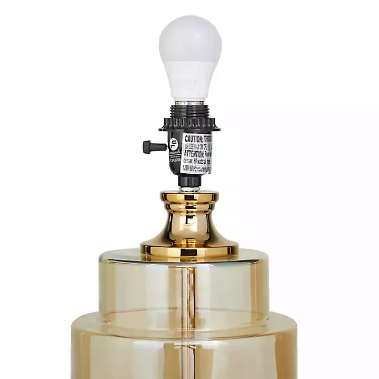 Table Lamps-Kirklands Home Translucent Orange Glass Shade Table Lamp White