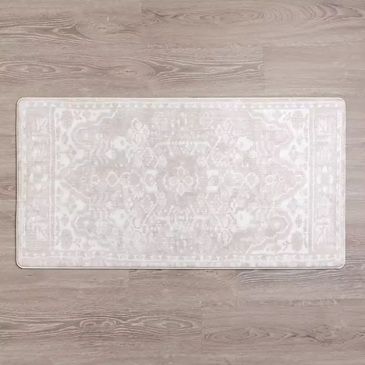 Kitchen & Floor Mats-Kirklands Home Taupe Vintage Medallion Kitchen Mat