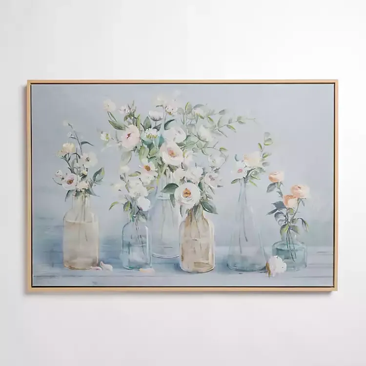 Canvas Art-Kirklands Home Blue Floral Still Life Framed Canvas Art Print