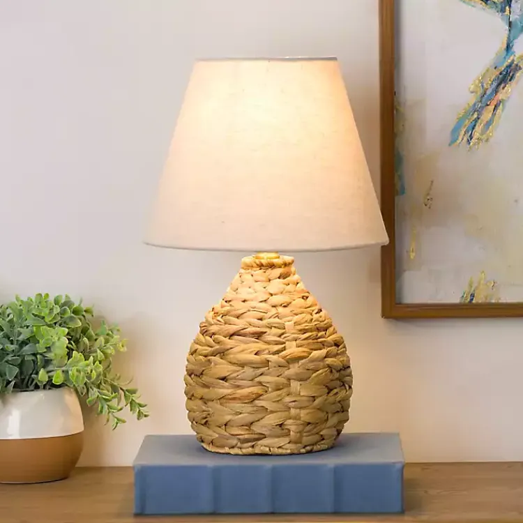 Table Lamps-Kirklands Home Natural Woven Seagrass Table Lamp Tan