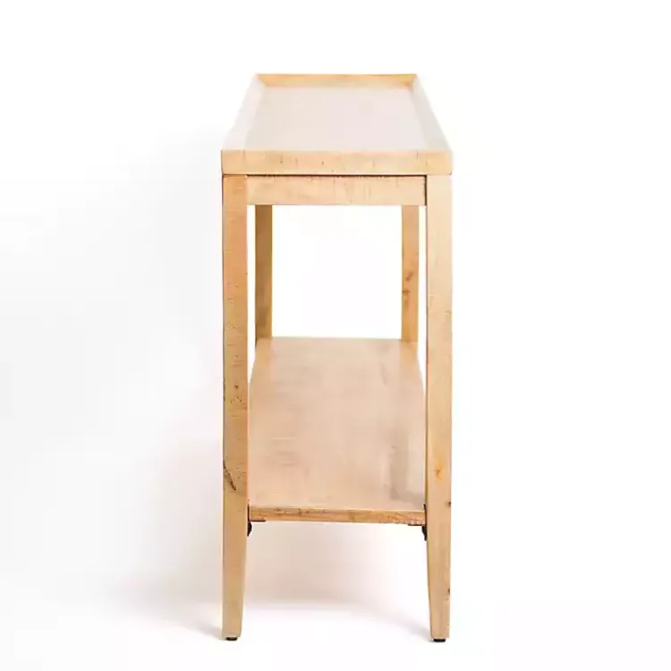 Console Tables-Kirklands Home Natural Wood Hughes Console Table Tan