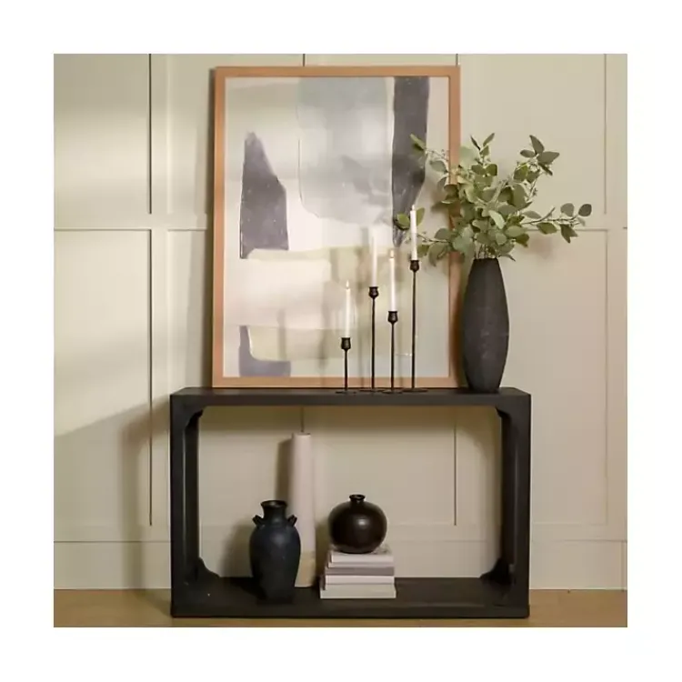 Entryway Furniture-Kirklands Home Wood Basni Console Table Black