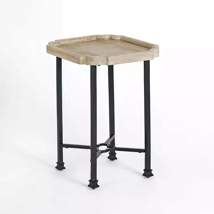 Accent & End Tables-Kirklands Home Scalloped Wood and Metal Accent Table