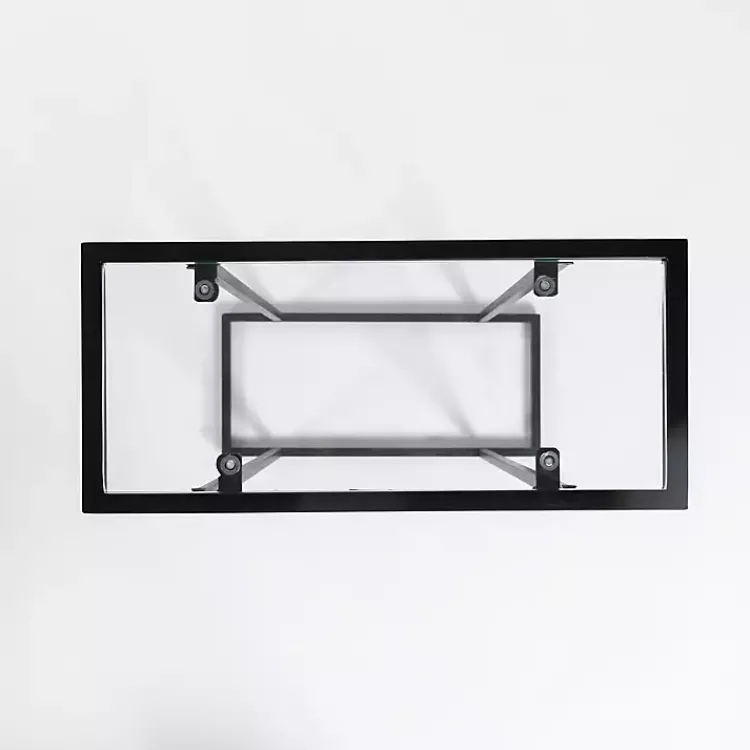 Accent & End Tables-Kirklands Home Metal and Glass Rectangular Accent Table Black