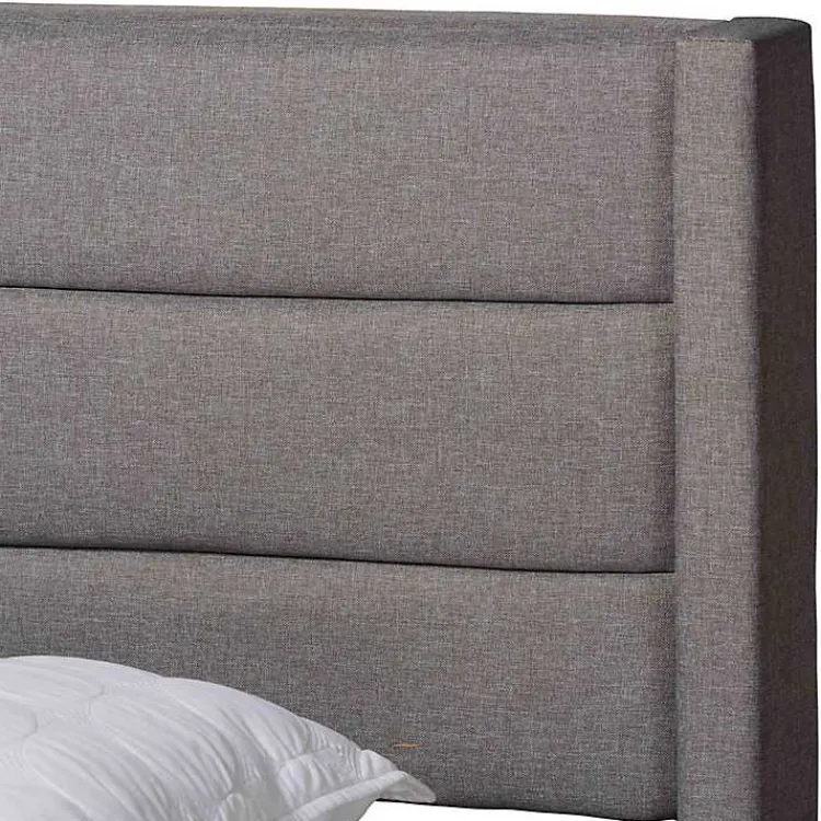 Beds & Headboards-Kirklands Home Braylon Upholstered 3-Drawer Queen Bed Gray
