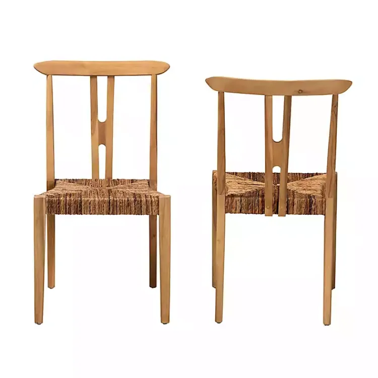 Dining Chairs-Kirklands Home Modern Bohemian Wishbone Dining Chairs, Set of 2 Tan