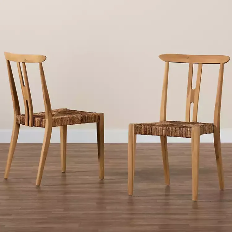 Dining Chairs-Kirklands Home Modern Bohemian Wishbone Dining Chairs, Set of 2 Tan