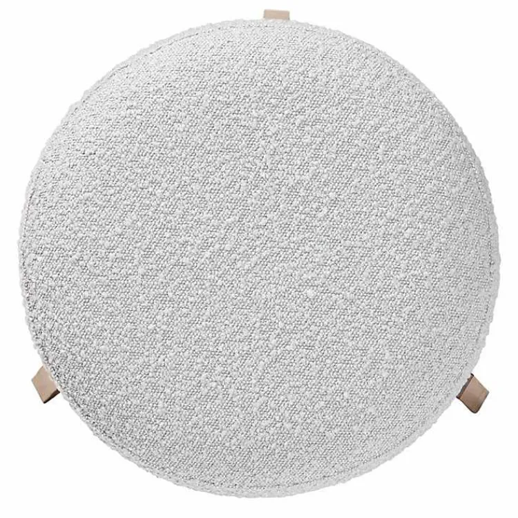 Benches & Ottomans-Kirklands Home Mid-Century Modern Boucle Ottoman Gray