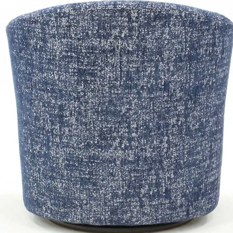 Accent Chairs-Kirklands Home Swivel Barrel Accent Chair Blue