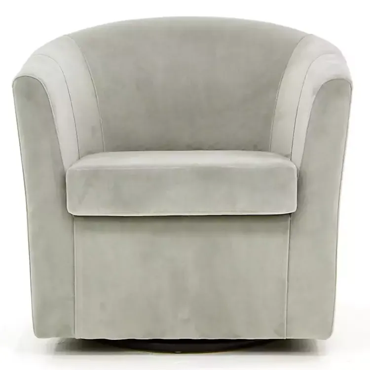 Accent Chairs-Kirklands Home Light Swivel Barrel Accent Chair Gray