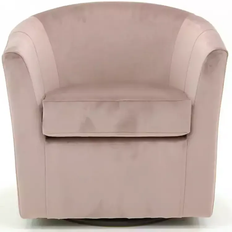 Accent Chairs-Kirklands Home Light Swivel Barrel Accent Chair Pink