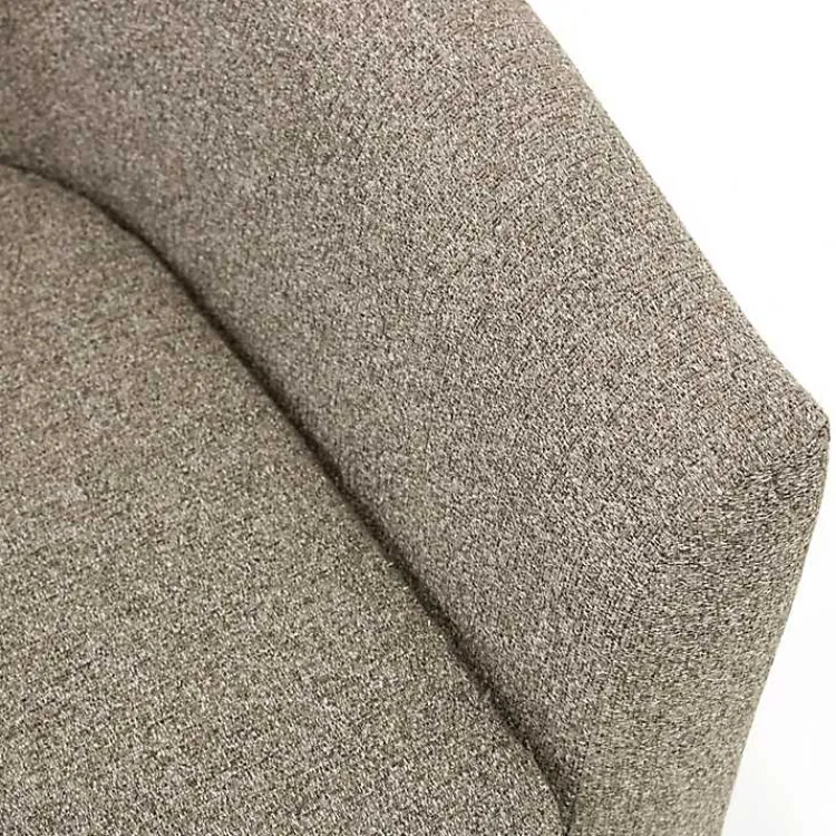 Accent Chairs-Kirklands Home Dark Tufted Swivel Barrel Accent Chair Gray