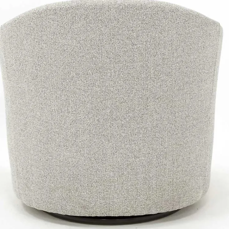 Accent Chairs-Kirklands Home Light Tufted Swivel Barrel Accent Chair Gray