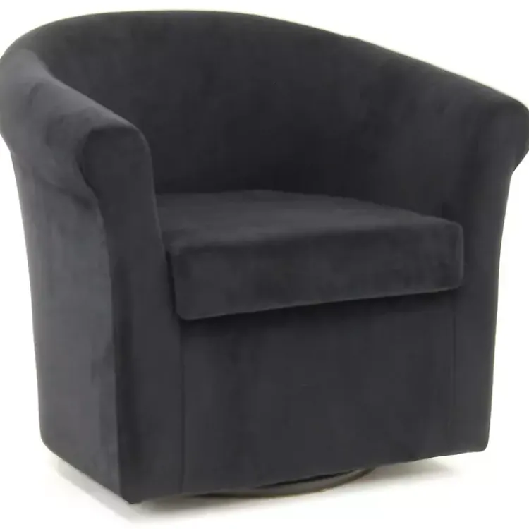Accent Chairs-Kirklands Home Marley Swivel Accent Chair Black