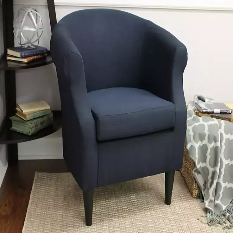 Accent Chairs-Kirklands Home Navy Rounded Accent Chair Blue