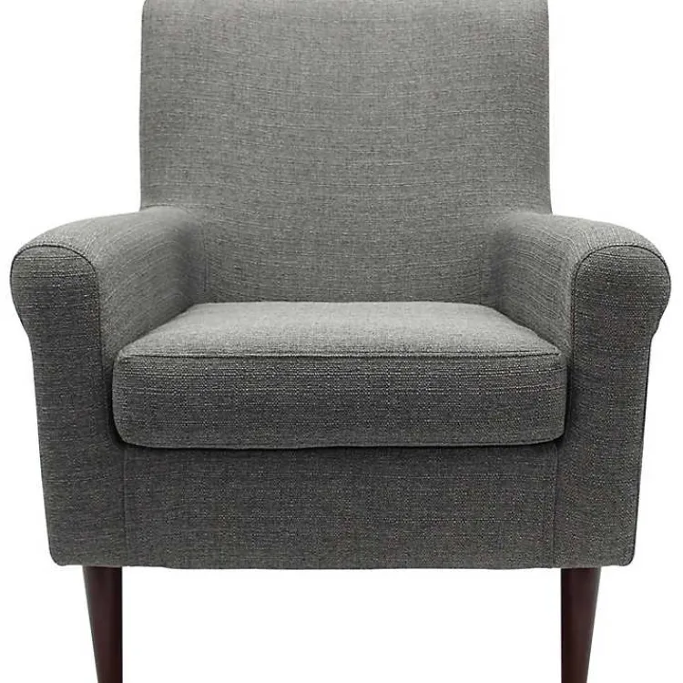 Accent Chairs-Kirklands Home Ellen Rolled Arms Accent Chair Gray