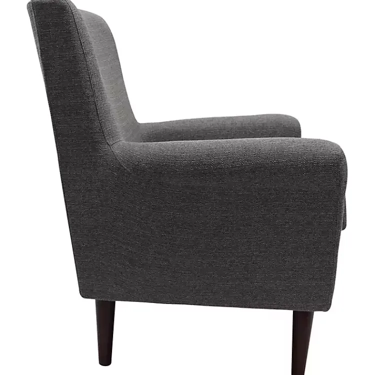 Accent Chairs-Kirklands Home Ellen Rolled Arms Accent Chair Gray