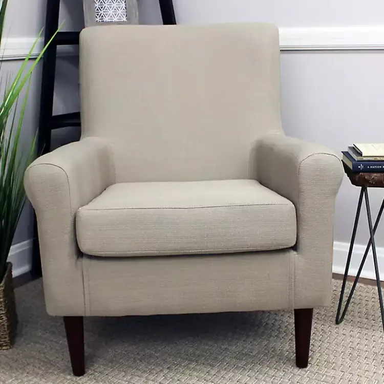Accent Chairs-Kirklands Home Cream Ellen Rolled Arms Accent Chair White