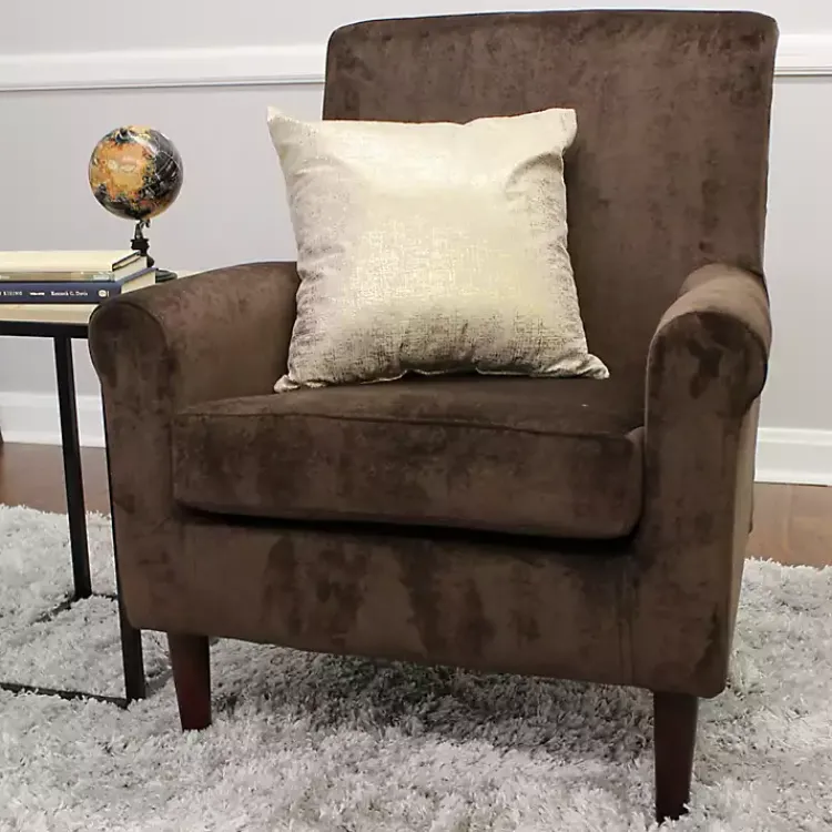 Accent Chairs-Kirklands Home Ellen Rolled Arms Accent Chair Brown