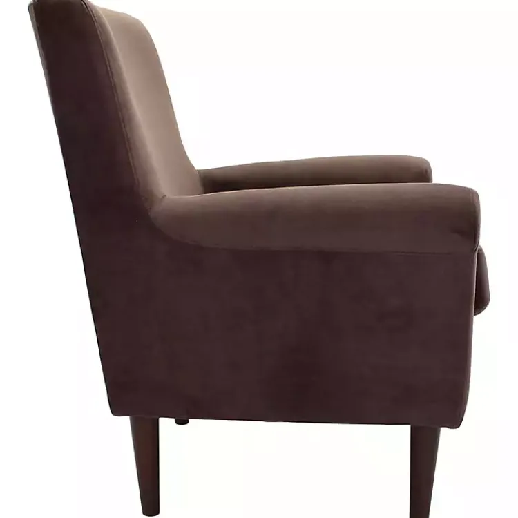 Accent Chairs-Kirklands Home Ellen Rolled Arms Accent Chair Brown