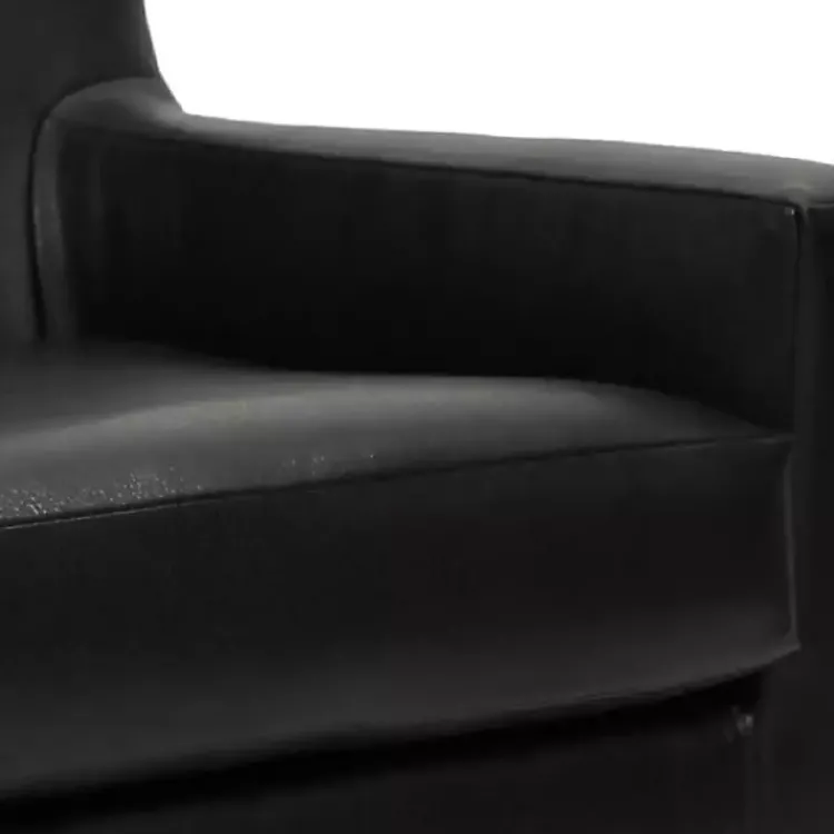 Accent Chairs-Kirklands Home Emma Faux Leather Accent Chair Black
