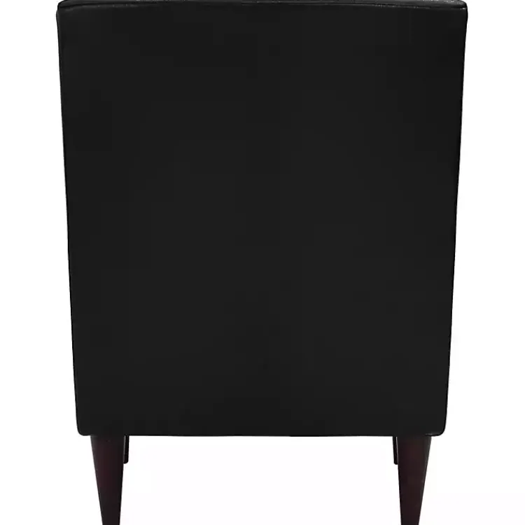 Accent Chairs-Kirklands Home Emma Faux Leather Accent Chair Black