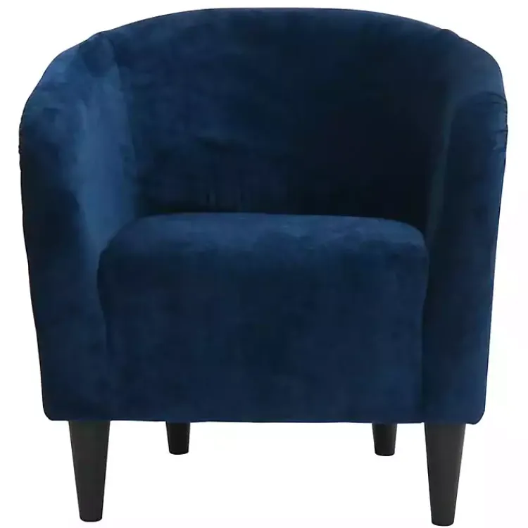 Accent Chairs-Kirklands Home Navy Curved Tub Accent Chair Blue