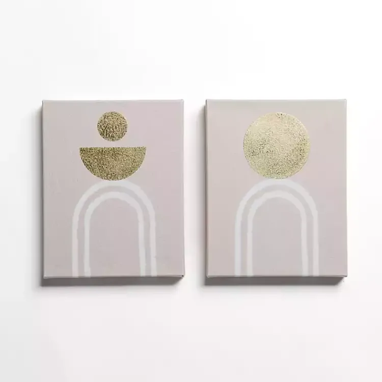 Canvas Art-Kirklands Home Golden White Arch Canvas Art Prints, Set of 2