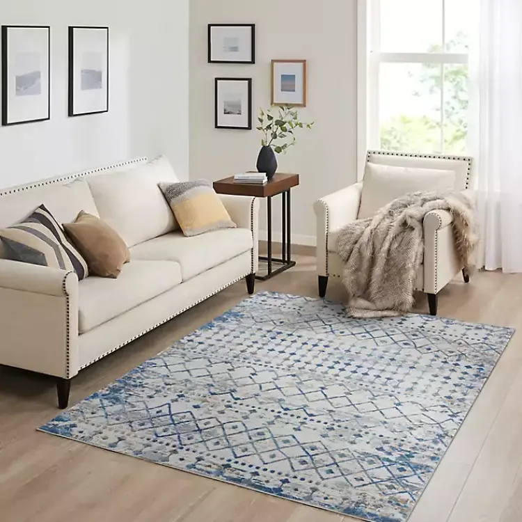 Area Rugs-Kirklands Home Moroccan Area Rug, 5x7 Blue