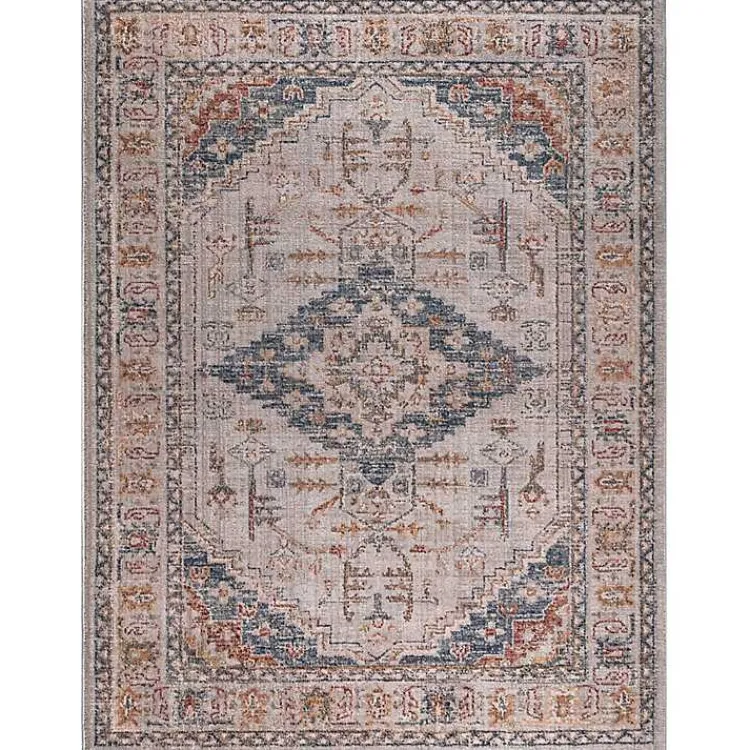 Area Rugs-Kirklands Home Red & Blue Vintage Medallion Area Rug, 5x7