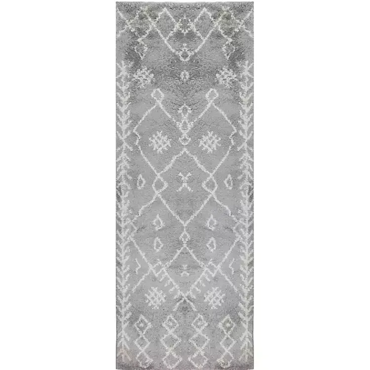 Area Rugs-Kirklands Home Geometric Runner Gray