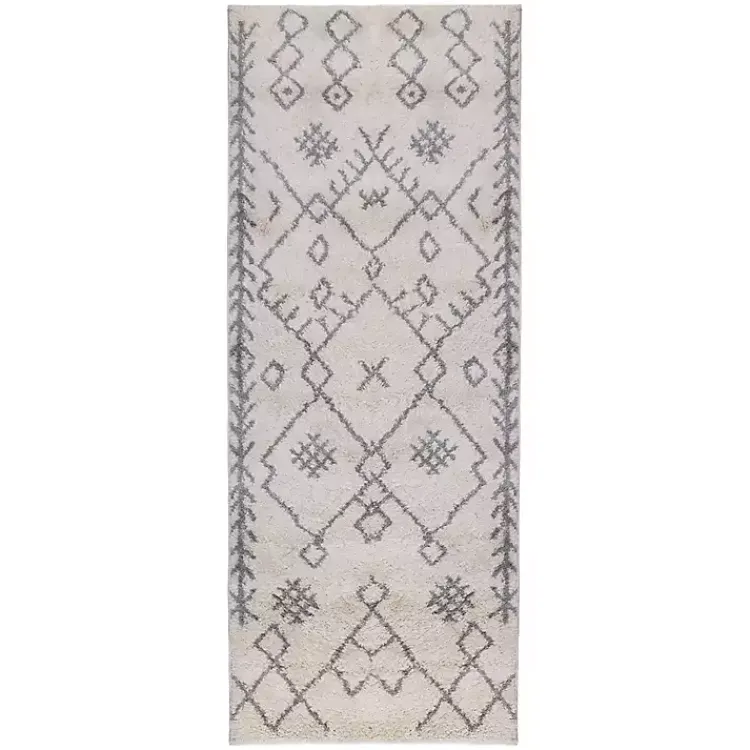 Area Rugs-Kirklands Home Geometric Runner Ivory