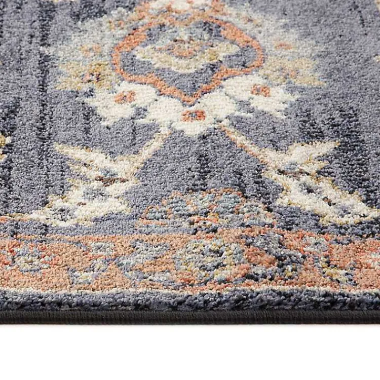 Area Rugs-Kirklands Home Navy Floral Runner Blue