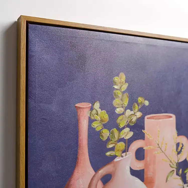 Canvas Art-Kirklands Home Leaves in Terracotta Vases Framed Canvas Art Print