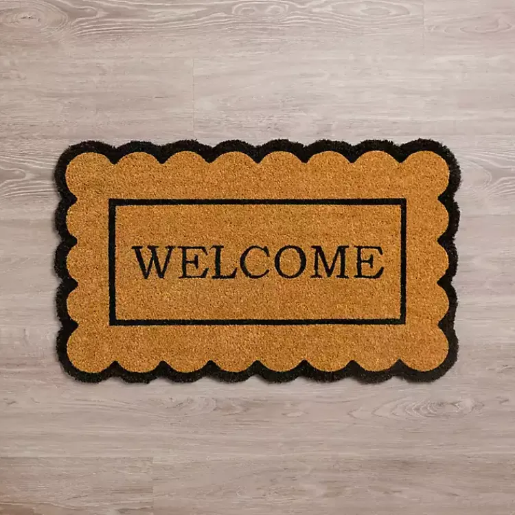 Doormats-Kirklands Home Welcome Scalloped Edge Doormat Brown