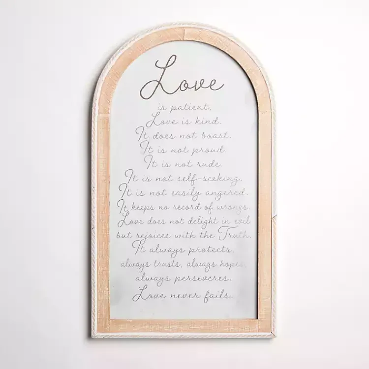 Wall Quotes & Signs-Kirklands Home Love is Patient Arched Wall Plaque White