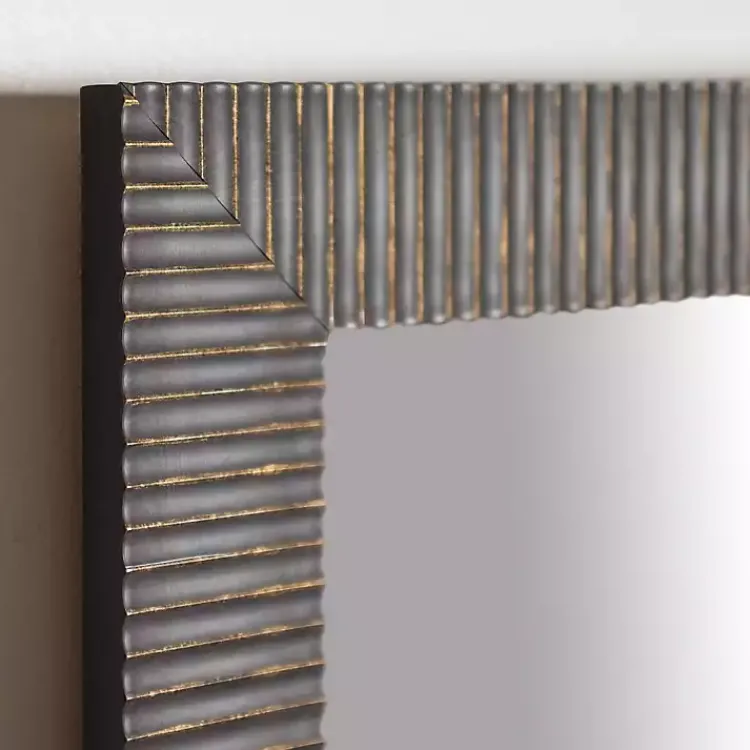 Framed Mirrors-Kirklands Home Bronze Ribbed Devin Profile Mirror, 24x36 in.
