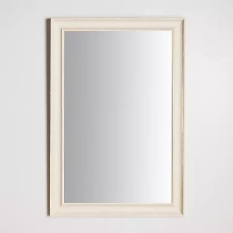 Framed Mirrors-Kirklands Home Whitewashed Scoop Maggie Profile Mirror, 24x36 in.