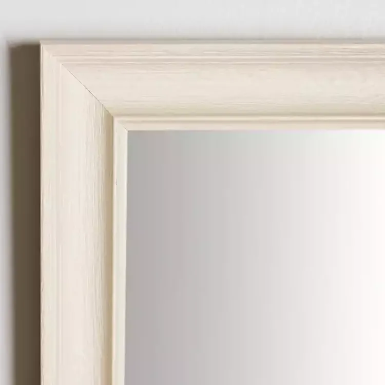Framed Mirrors-Kirklands Home Whitewashed Scoop Maggie Profile Mirror, 24x36 in.