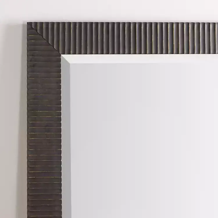 Framed Mirrors-Kirklands Home Bronze Ribbed Devin Profile Mirror, 28x68 in.