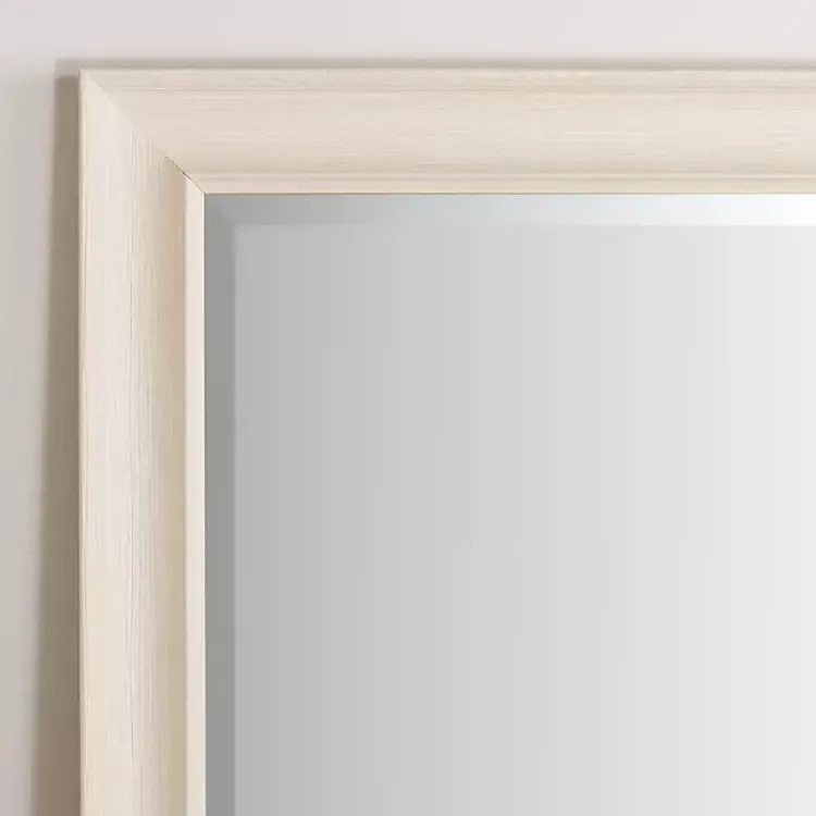 Framed Mirrors-Kirklands Home Whitewashed Scoop Maggie Profile Mirror, 28x68 in.