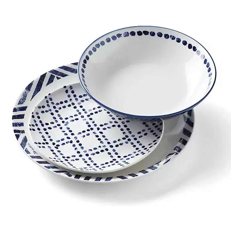 Dinnerware-Kirklands Home Blue & White Harbour 12-pc. Dinnerware Set