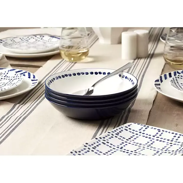 Dinnerware-Kirklands Home Blue & White Harbour 12-pc. Dinnerware Set
